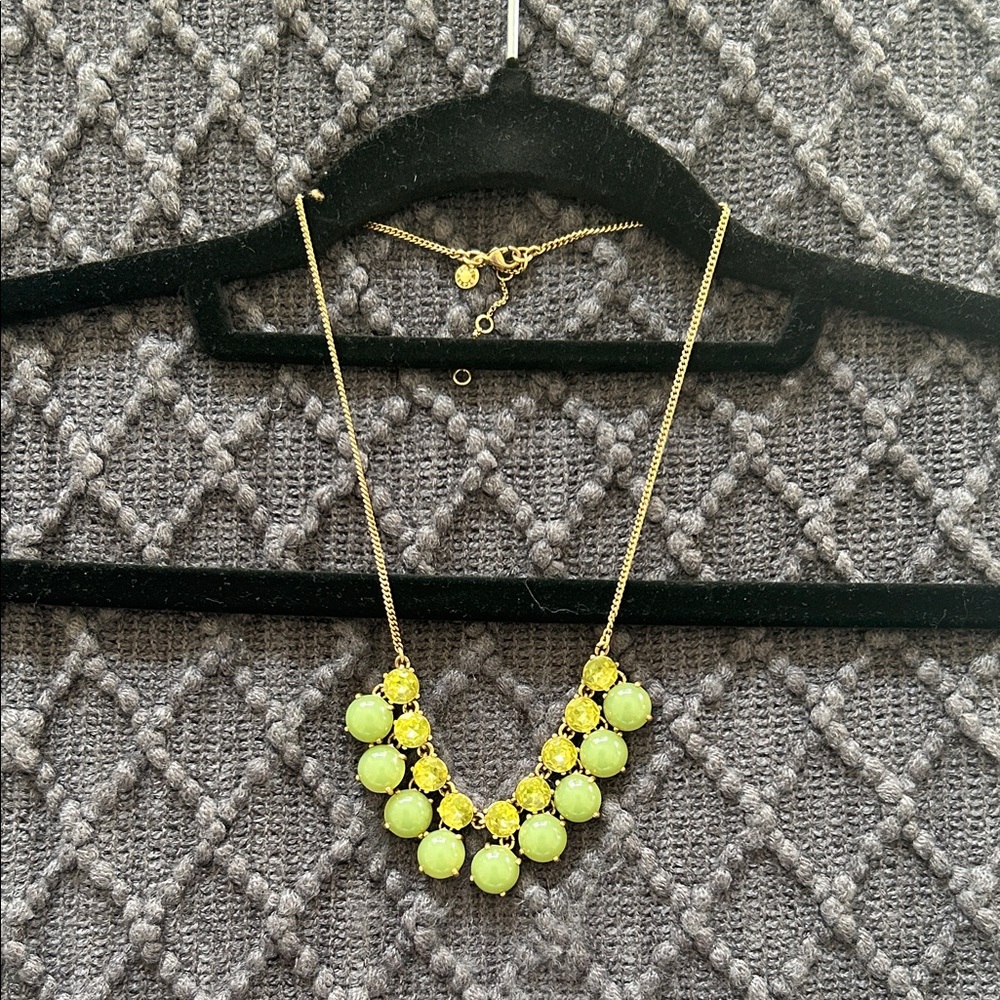 J. Crew Gold and Lime Necklace
